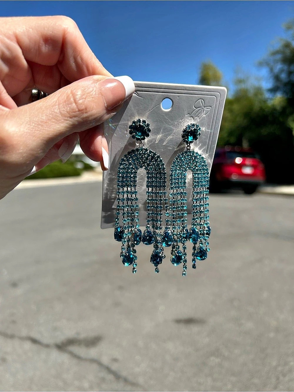 Blue & Silver Dangle Earrings NWT